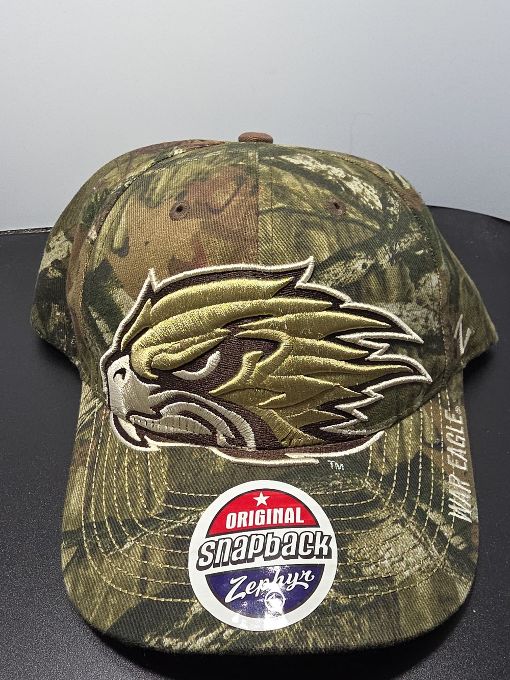 Auburn Tigers War Eagle Zephyr Snapback Hat Camo Green Embroidered NCAA OSFM